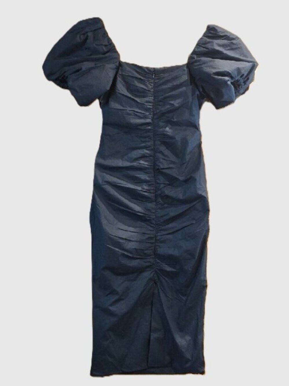 RHODE Navy Puff-Sleeve Midi Dress - Picture 4 of 7